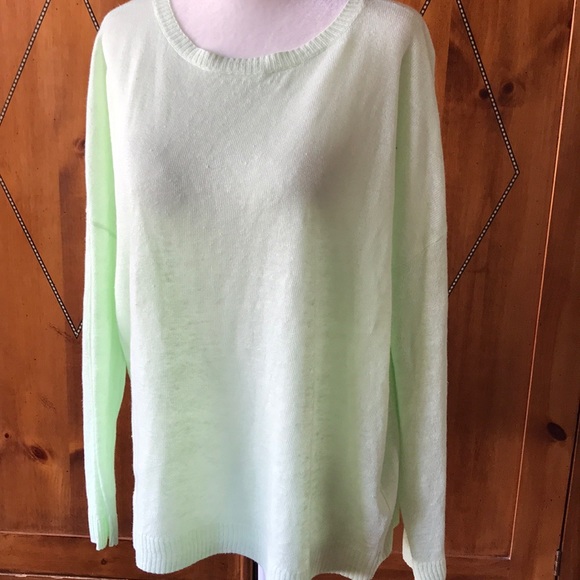 Eileen Fisher linen knit sweater in pale green NEW - Picture 2 of 6